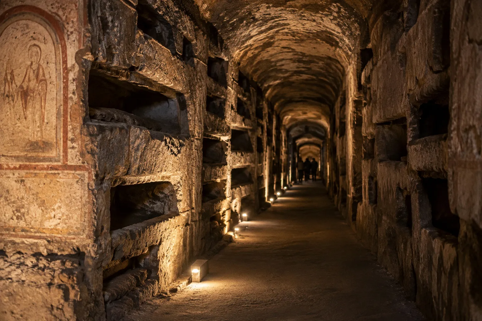 Catacombes de Priscille : organisation du parcours souterrain