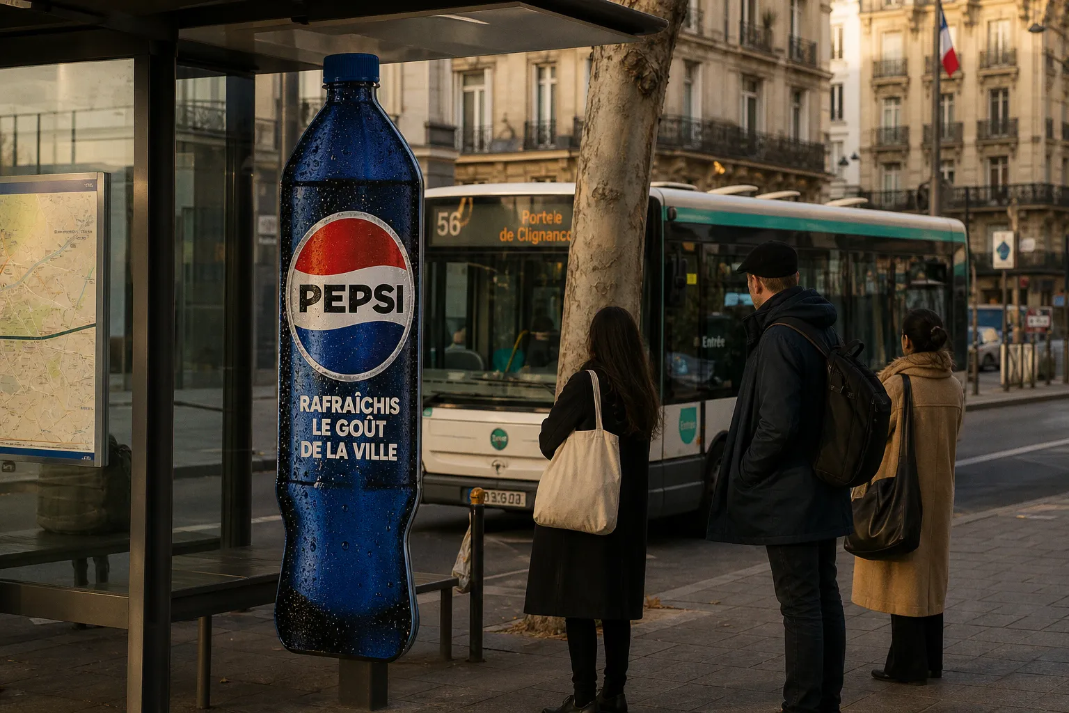 Pepsi réinvente l'affichage urbain avec des panneaux en forme de bouteille