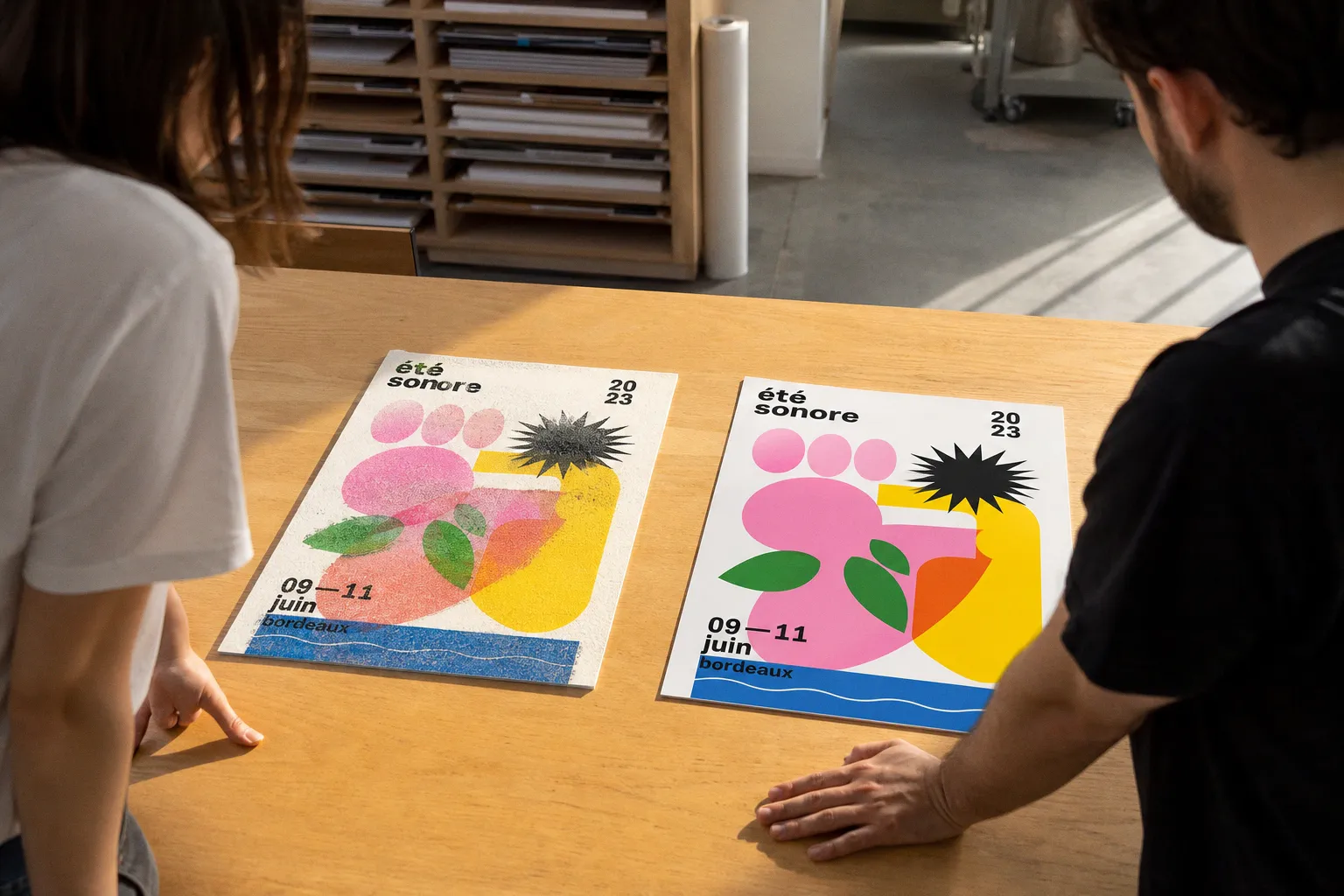 Risographie ou offset : quel rendu pour une affiche de festival ?